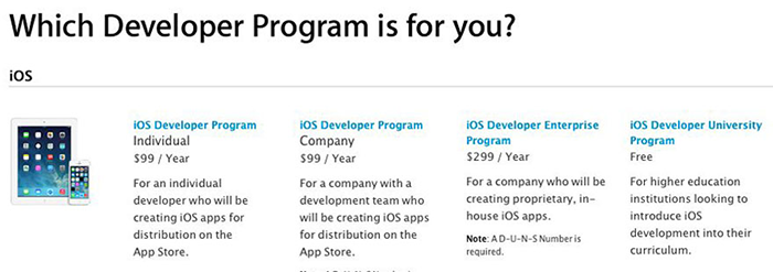 iOS開發(fā)者賬號（個人、公司、企業(yè)）的區(qū)別及優(yōu)缺點介紹